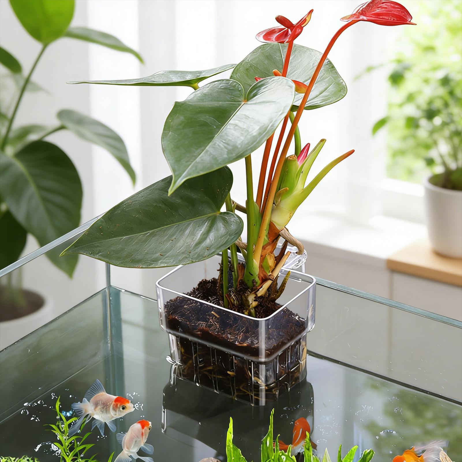 Pot Tanaman Akuarium Transpara - Aquarium Plants Live ulasan dan harga